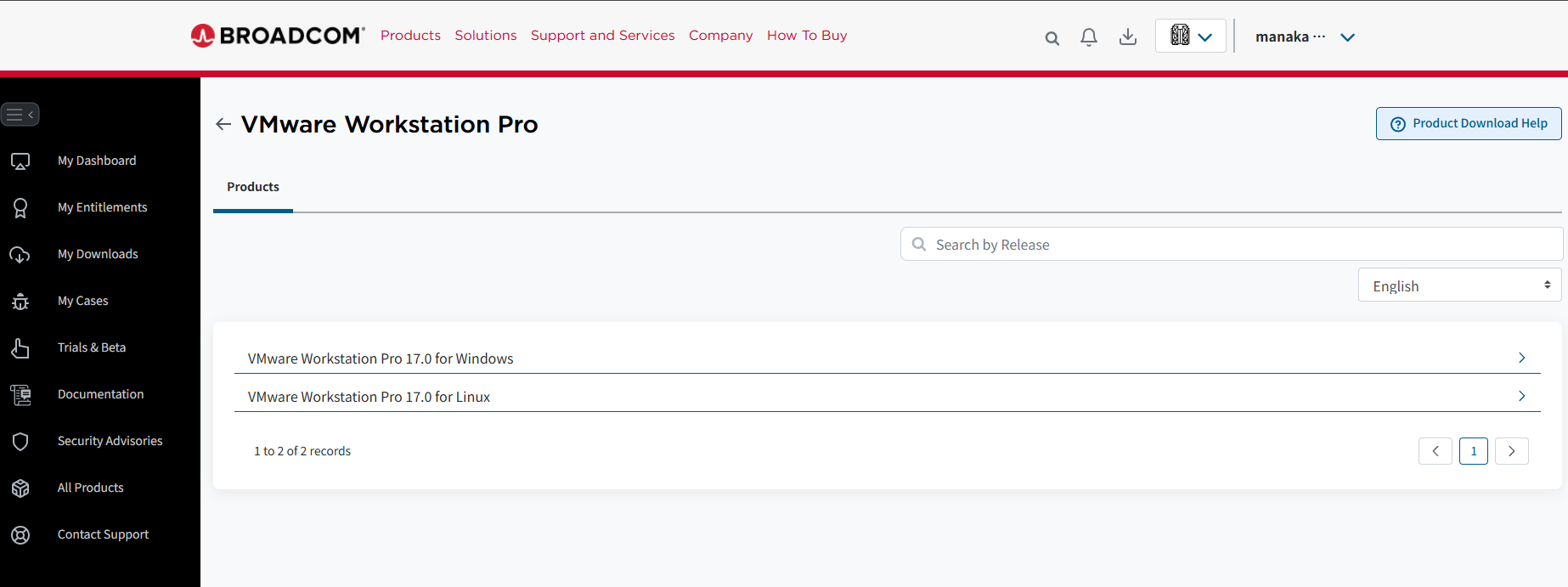 VMWare製品ページ
